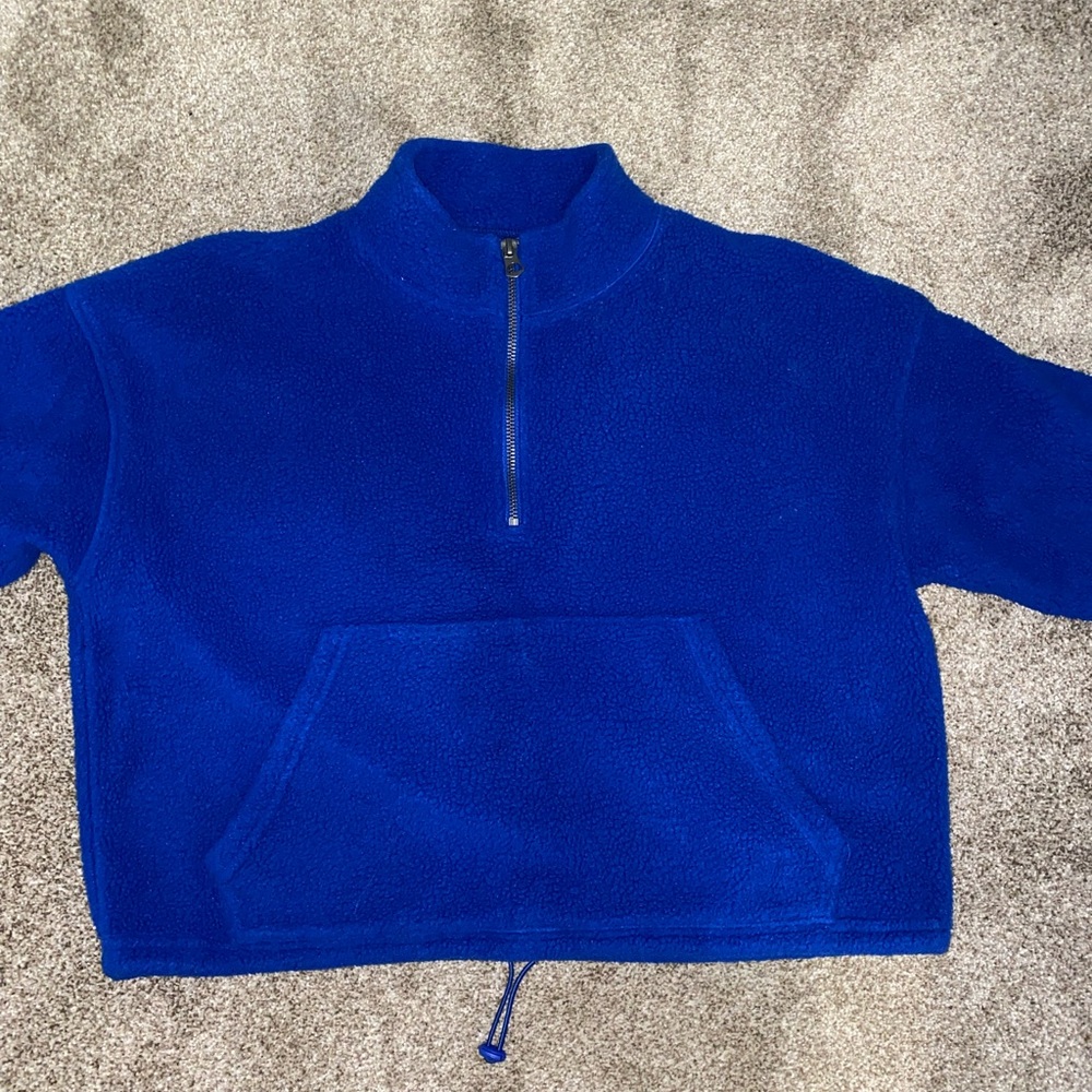 AMERICAN EAGLE CROPPED FLEECE RICH BLUE SIZE XS